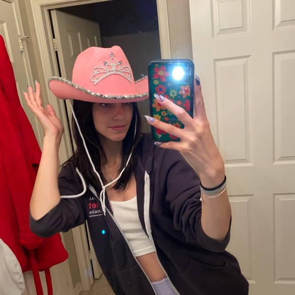 SOLD Pink Party Tiara Cowboy Hat - Picture 7 of 7